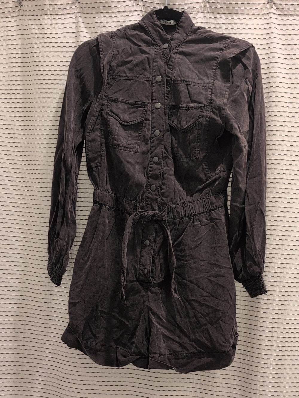 Alice + Olivia Black Utility Jacket Romper